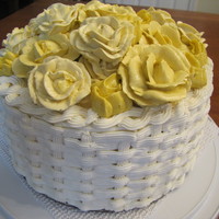 Yellow Buttercream Flowers Basket 