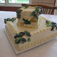First Communion Cake With Grapes And Wheat 
