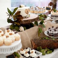 Bride And Groom Cake With Treats This a wedding I did for my Brother- in -Law. He just wanted a small cake.