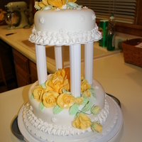 My First Wedding Cake Roses were made with fondant and pearl dust.