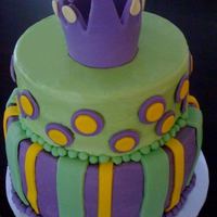 Princess And The Frog Chocolate cake all the way for both tiers. Covered with buttercream frosting. deco is from fondants. Had fun making the crown. I press the...