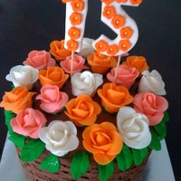 Flower Basket Of Roses 