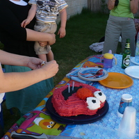 Elmo Cake dairy-free buttercream