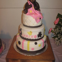 Teddy Bear Baby Shower Cake Cake for my niece's baby shower. Teddy bear made of RKT, all fondant decorations.