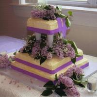 Purple Lilacs This is a 3 tiered cake I did for my cousin, it's a white cake with french buttercream frosting. Each slice was drizzled with a...