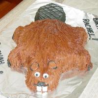 Beaver Birthday Cake My daughter was headed to college, and the mascot is a Beaver. All buttercream.