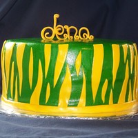 Zebra Cake For A Ducks Fan Oregon Ducks colored Zebra cake.