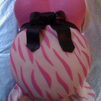 Baby Bump! Pink and zebra baby bump. Choc w/ BC and fondant.