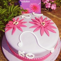 Purple Gerbera Cake Cake was designed to match the funky party invitation. I would have LOVED to use the Gerbera Cutters but shopped around on-line and could...