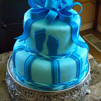 Baby Shower For Boy I made this cake for my daughter-in-law's baby shower. It is a chocolate cake filled with chocolate ganache, covered in buttercream...