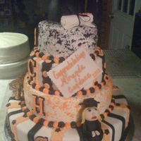 Graduation Cake This was a process. I had only done one other stacked cake when I did this one and I had to do another one similar to this that was due on...