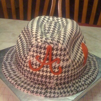 Houndstooth Fedora Hat Cake This cake is three 8 inch round red velvet cakes sculpted and covered in fondant and I used the houndstooth ediable images to get the...