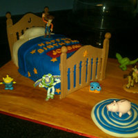 Toy Story Bed I made this Toy Story bed for a friends little boy. He was turning three and adores Toy Story. The blanket and rug are fondant as well as...