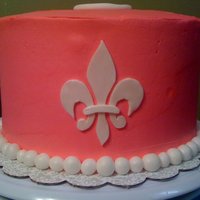Fleur De Lis Birthday Cake My second buttercream cake. I tried to get it as smooth as I could!