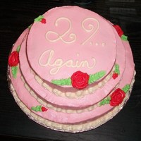 29...again A cake made by request of my pastor for his wife for her 30th birthday. All buttercream icing. This is my first attempt at making and...