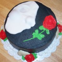 Phantom Of The Opera My mom is a HUGE fan of Phantom of the Opera, so I made this for her birthday. The mask is made of gumpaste (first time working with it)....