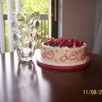 First Cake Order!!!! My first cake order. YAY! It was for a friend's birthday he say any but chocolate. So..... I made a white butter cake with a cream...