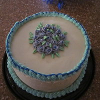 Cats' Graduation Cake My friend Cat Graduated from Medical Assisting and informed me she wanted Purple and Blue on her Cake. The blue in the middle of the rose&#...