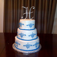 Anniversary Cake My grandparents anniversary cake. Top tier 6" chocolate middle tier 8" strawberry bottom tier 10" vanilla. Buttercream icing...