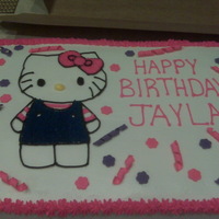 Hello Kitty Strawberry cake with buttercream icing with fondant accents