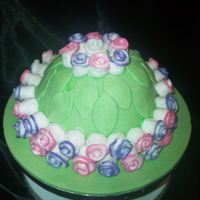 Rose Garden Citrus cake with white chocolate ganache and fondant. These roses are made out of fondant (not a favourite method of my but its a quick...