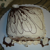 Black And White Birthday This was a cake made for a friend's birthday, it's a two-layer chocolate cake with a cream cheese frosting, with fondant roses at...