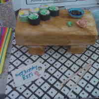 Sushi Time Birthday cake for my sister who is a HUGE sushi lover. Mostly copied from confetti cakes, changed a bit. Loved making this cake. all...