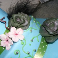 Blue And Green Cake done for an Anniversary.