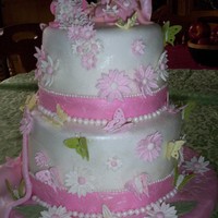 Pink Daisy Cake final project for fondant and gumpaste class