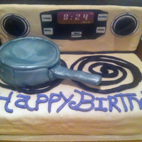 Stove Top Cake it was so hot the cake was falling apart and bubbling.. but it still came out ok