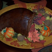 Cornucopia Cake Fondant and gumpaste leaves.