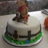 Drunk Horse Cake This is a 6" keylime cake with strawberry filling and keylime buttercream. Everything made of fondant except the beer can. It's a...
