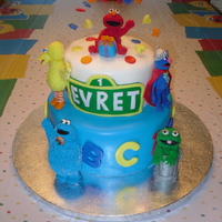 Sesame Street 1St Birthday This is a cake I made for my sons 1st birthday. All of the characters are hand sculpted out of fondant.