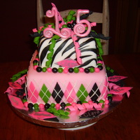 Girl's Birthday Cake My daughter's 15th Bday cake. She studied cake photos for months trying to decide what she wanted. Then she decided she wanted an...