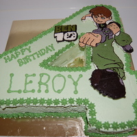 Ben 10 Chocolate cake covered in buttercream. Ben 10 is my first FBCT.