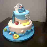 Beach Baby Shower This was for a co-worker. It was inspired by PinkCakeBox. I made all the beach toys and baby out of GP.