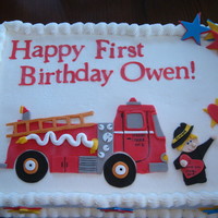 Fire Engine 1St Birthday A cake for a friend of mine for her son's 1st birthday. Her brother recently passed away, and she wanted me to include him in the...