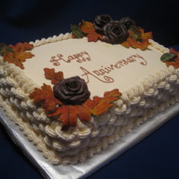 60Th Anniversary Cake For my friends' parents' 60th. She wanted something for fall...luckily the last time I made chocolate roses and autumn leaves, I...