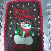 Snowman Brownie Cake 