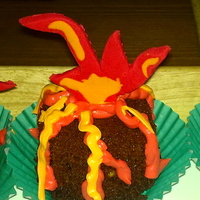 Upside Down Volcano Cupcakes Made these for my son to take to school for his 5'th Birthday. I cut the top off and turned the cupcakes upside down to make them look...
