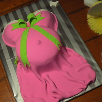 Belly Cake Yellow with raspberry filling made for a baby shower.