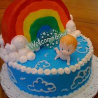 Julie's Rainbow Cake. This is a very special cake for me. It's all butter cream. It was for a friend of mine who had a baby girl a week before her actual...