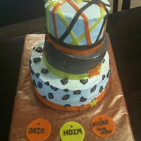 Colorful A last minute cake favor. Given no direction, just they need a cake. I saw this design on pinkcakebox I think. I did not do it justice....