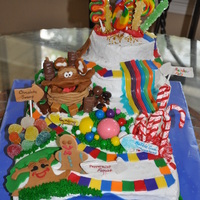 Candy Land Cake This is a candy land cake i made for a friends sons bday party. It was so much fun to do. "Gloppy" and the candy canes are made...