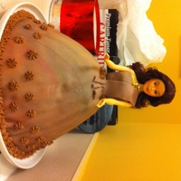 My First Doll Skirt is Caramel Pound Cake, covered in fondant
