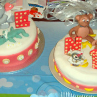 Jungle Theme Cake With A Difference Two cakes with fondant covering and fondant jungle characters