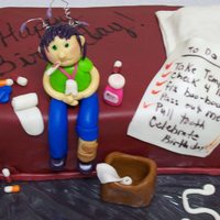 Birthday School Nurse a cake made for our school nurse...she is very good natured so I kinda played on that fact. All decor is made out of MMF.