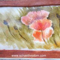 Cake-Picture "poppies" Cake covered with marzipan,painted with food paints.