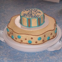 Happy 20Th Birthday! March 2009 2-tier (each a single layer) funfetti cake with vanilla whipped cream using the Wilton petal pans. Decorations piped in whipped cream.