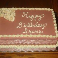 Ms. Irene's Birthday Cake I did this cake for a friend's grandmother's 79th birthday. Two-layered yellow cake with strawberry filling and cream cheese...